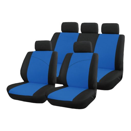 Auto Choice Direct - Seat Covers - 9pc Blue Seat Cover Set - Car Accessories UK