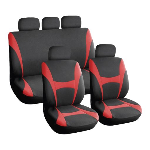 Auto Choice Direct - Seat Covers - 9pc Red Seat Cover Set - Car Accessories UK