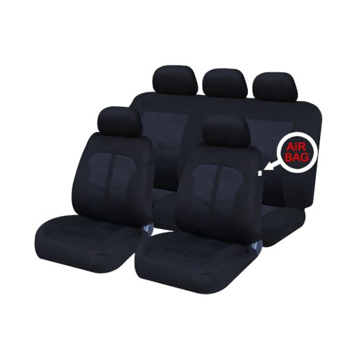 Auto Choice Direct - Seat Covers - 9pc Black Seat Cover Set - Car Accessories UK