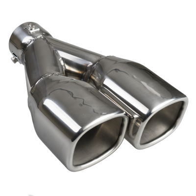 Auto Choice Direct - Exhaust Tips - Left Exit Twin Rectangular Exhaust Tip - Car Accessories UK