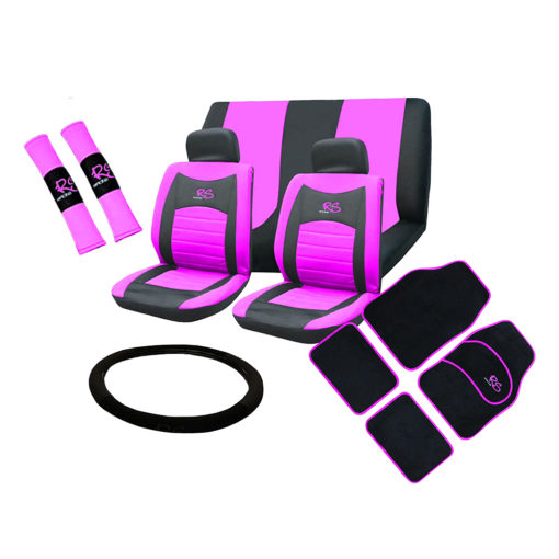 Auto Choice Direct - 15pc Pink RS Seat Cover Set - Car Accessories UK