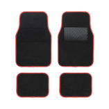 Auto Choice Black Carpet Mat Set with Red Trim – PM23R